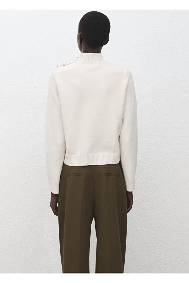 Perkins yaka düğmeli kazak - 4