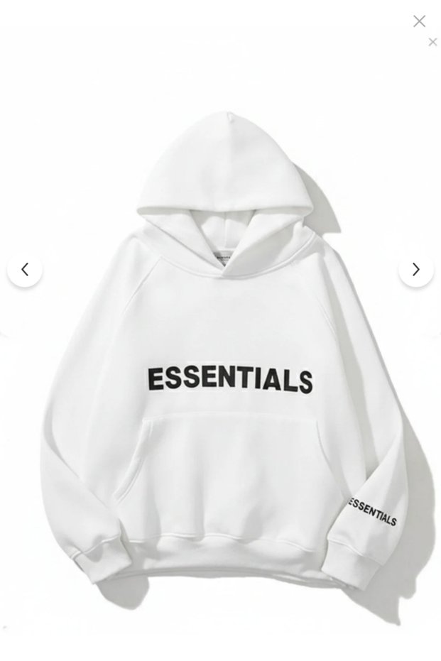 Unisex Black Essential Sweatshirt Hoodie-Oversize ESSN 8923 Hoodie Gray Pink White Sweat