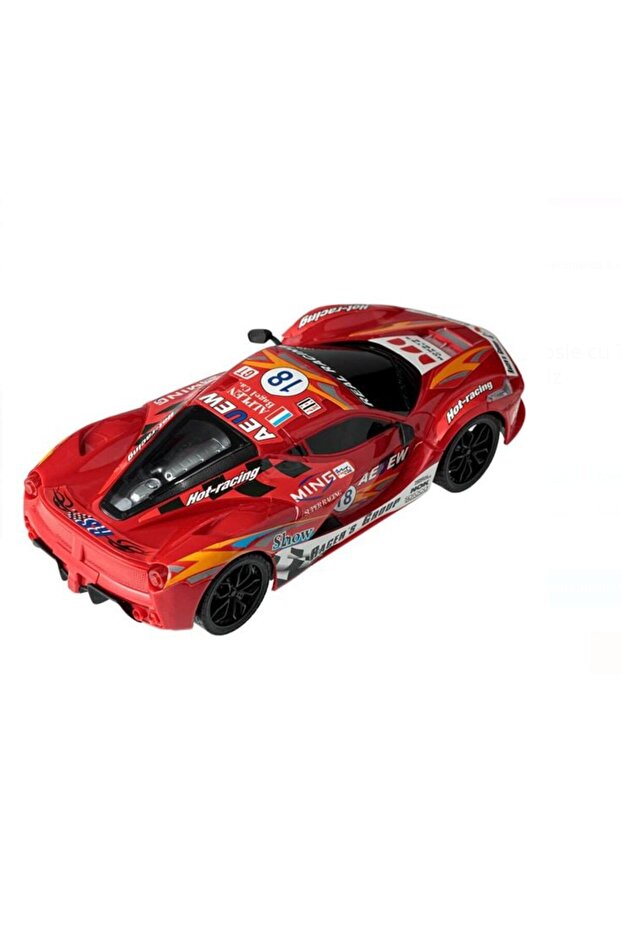 Red racing car with remote control and lights – RC 1:16, children's toy 27MHz - 3