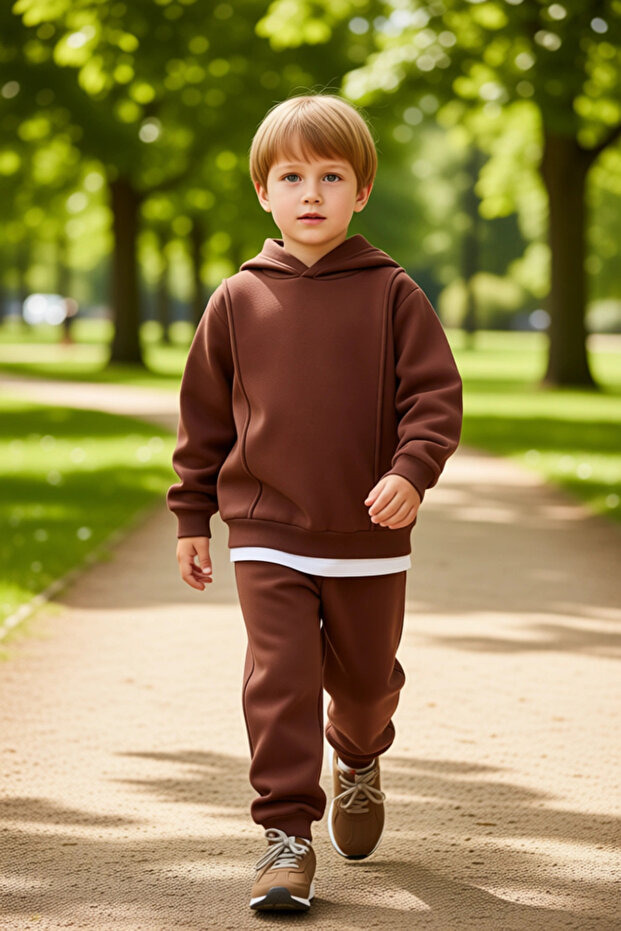 Boys' Hooded Sweatshirt and Sweatpants Two-Piece Set Comfortable Casual Wear Good Quality