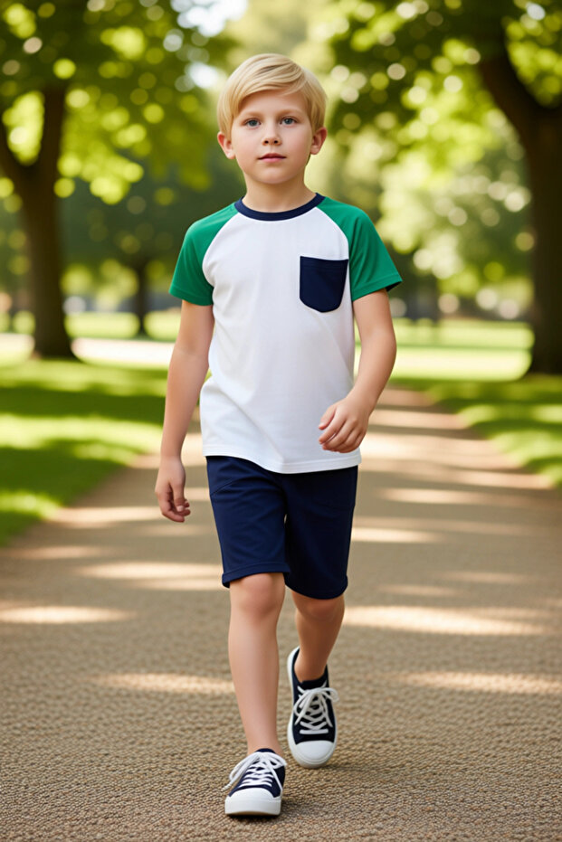 Boys' Top and Bottom 100% Cotton Crew Neck Short Sleeve Top and Shorts Set Quality Stylish Comfortable