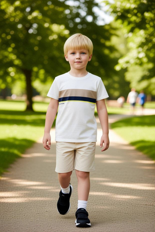 Boys' Cotton Printed Crew Neck Short Sleeve T-Shirt and Shorts Set Quality Stylish Comfortable