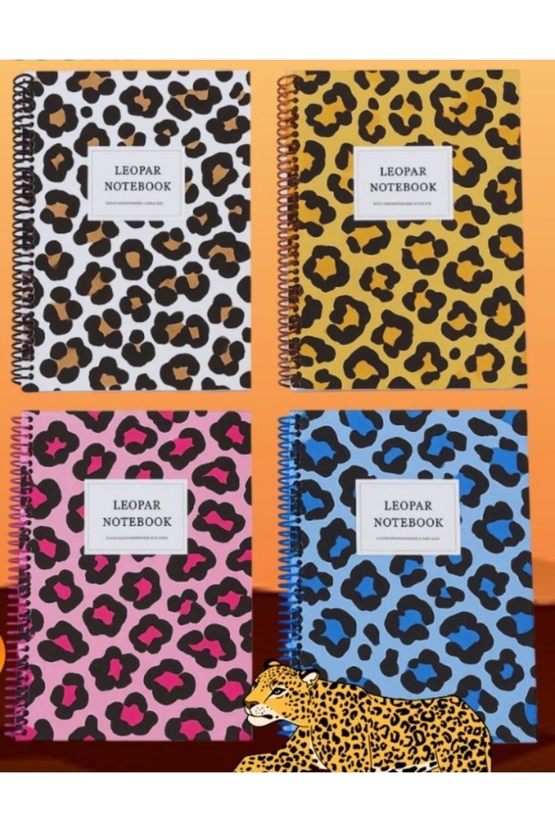 17X24 Leopard Pattern Hard Cover Spiral 100 Yp Notebook 1 Pcs