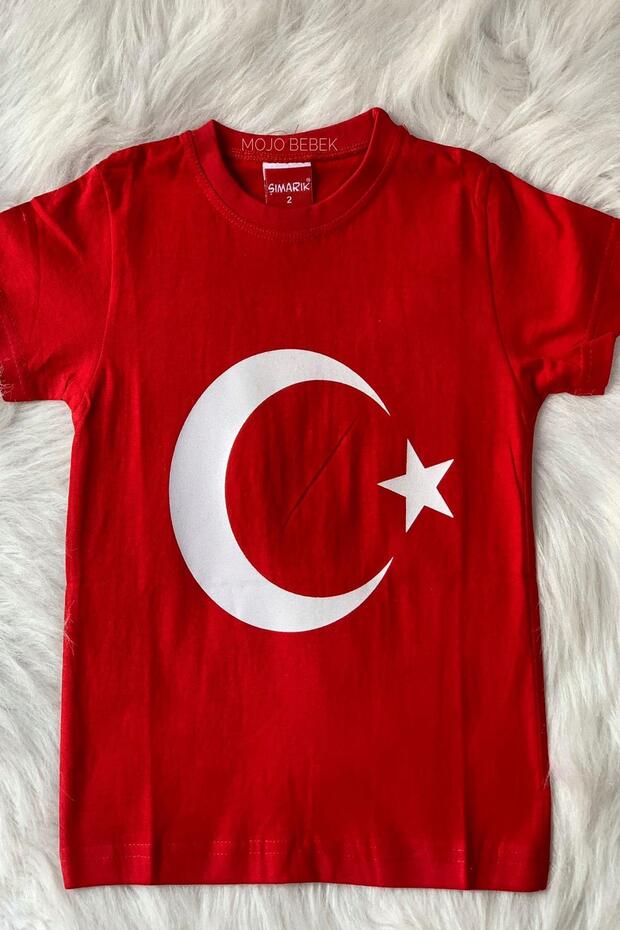 Mojo unisex s, m, l, xl turkish flag short sleeve t-shirt 9845 red