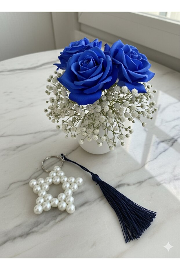 1 Piece Boxed Pearl Star Keychain with Tassel ✨