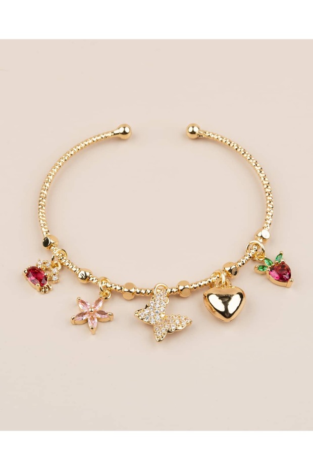 Papillia Adjustable Butterfly Charm Clamp Bracelet