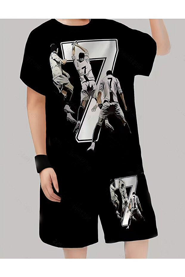 Football Printed Shorts T-Shirt Set