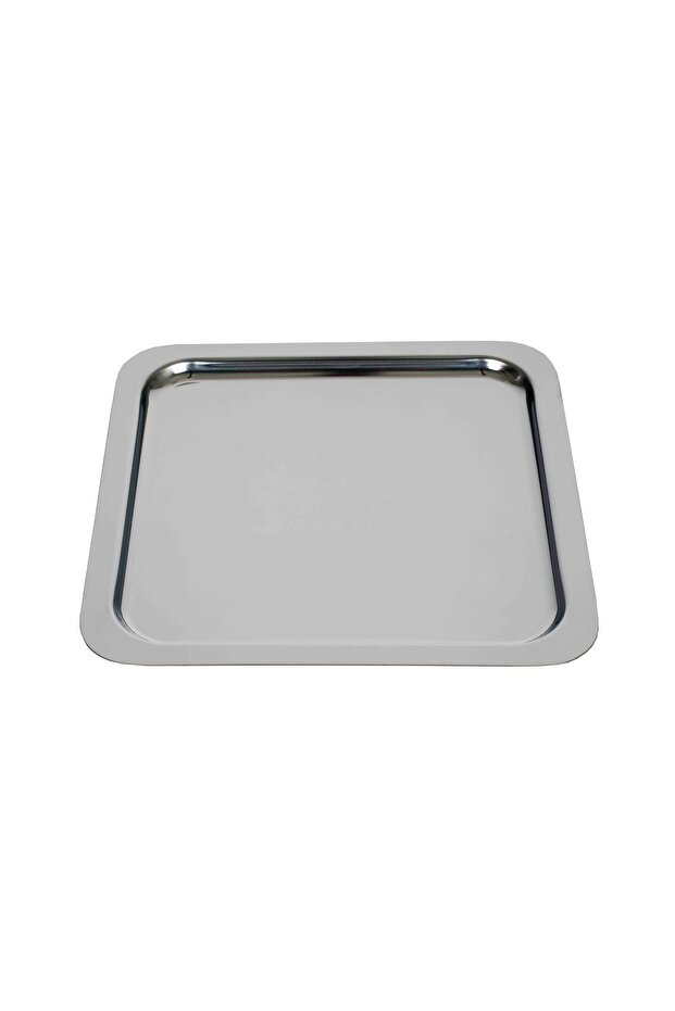Single Square Stainless Steel Serving Presentation Tray (24*24 cm)