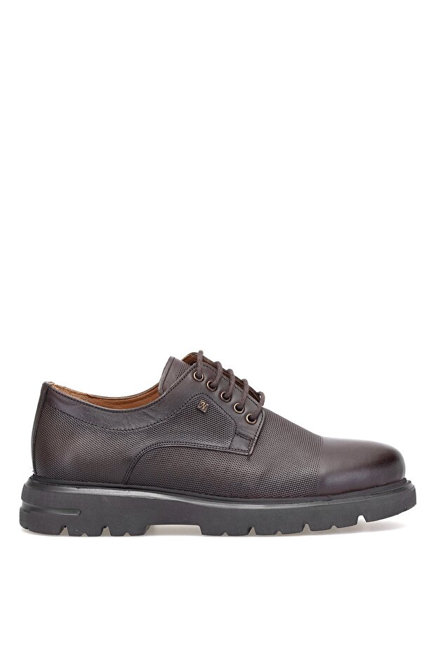 Elit 25Knbl4041 Men's Genuine Leather Casual Shoes Brown