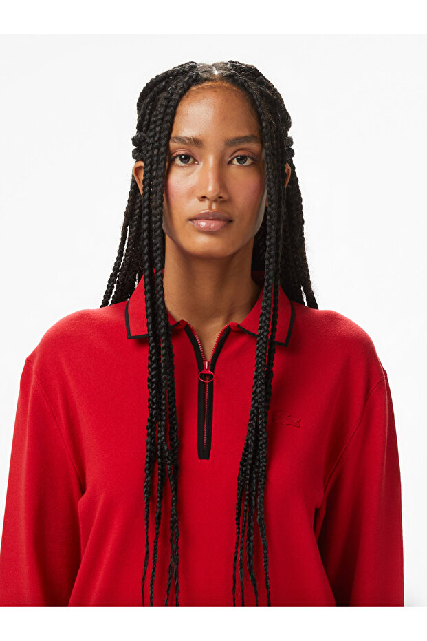 Cable Knit Polo Collar Sweater - 2