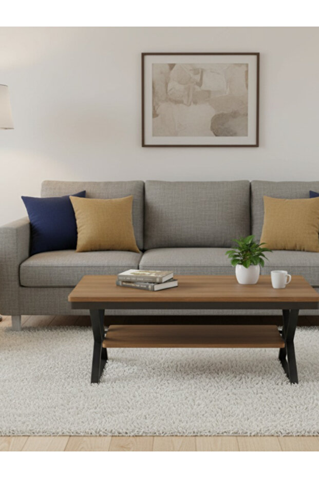 Rectangular coffee table with double-layer design (120x60 cm) - 1