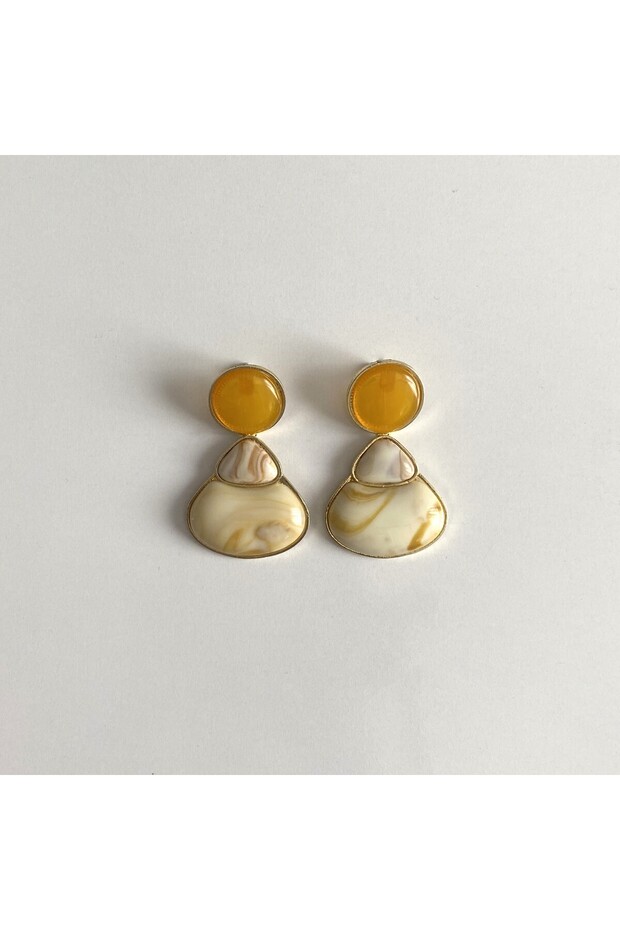 أقراط على شكل قطرة بمظهر الرخام - 3