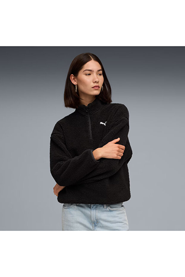سويت شيرت نسائي Essentials Elevated Comfort بنصف سحاب