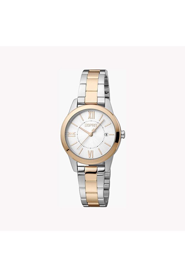 Women's Silver & Rose Gold Watch, Silver Dial | Es1l102m0045