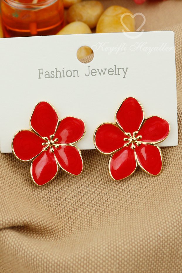 Original Steel Nail Earrings - Gold Flower Steel Earrings Non-Tarnish Non-Fade Daily Wear 2.5cm