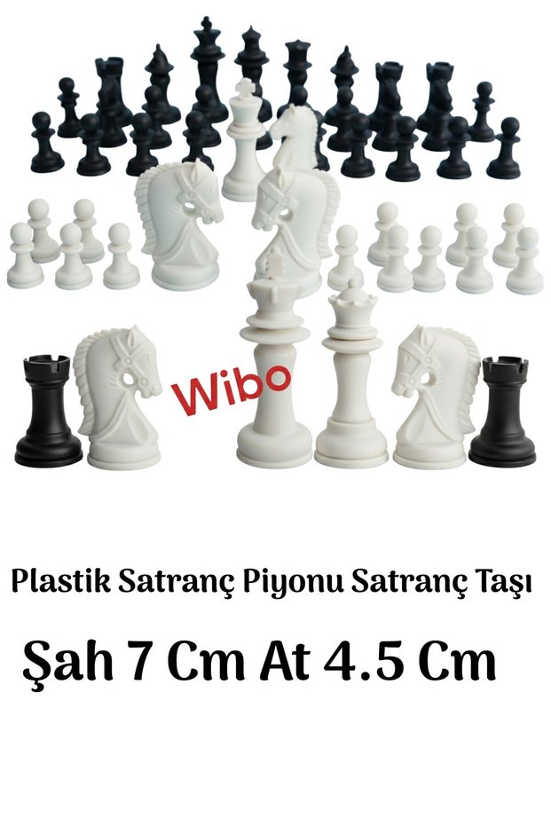Plastic Chess Pawn Chess Piece Black White