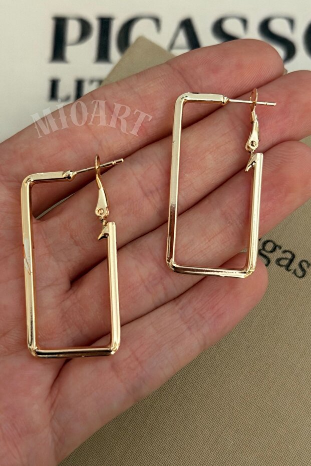 أقراط دائرية مستطيلة الشكل - 2