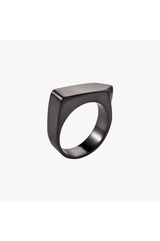Men's Black Stainless Steel Ring | ZJRG027GN