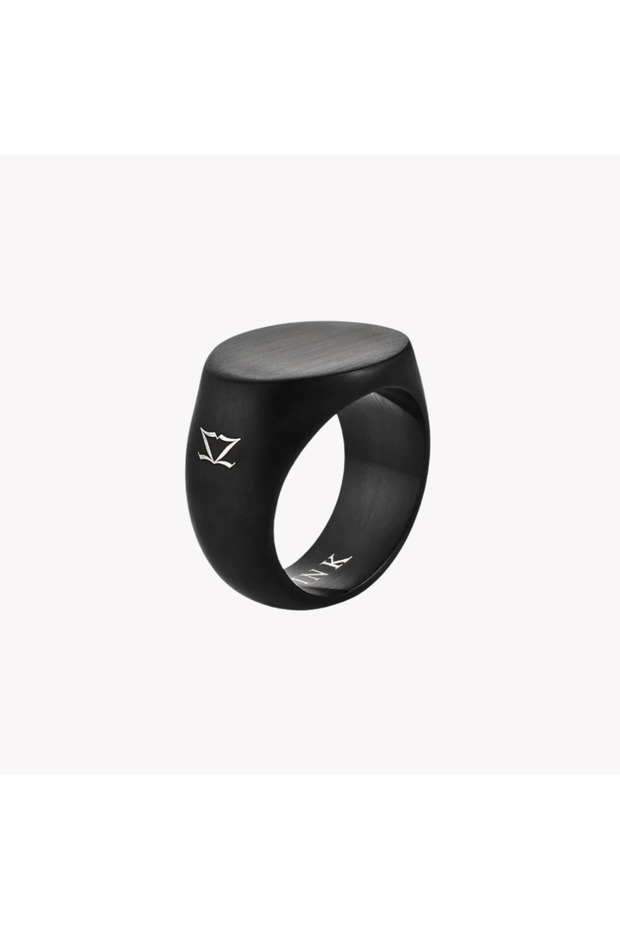 Men's Black Stainless Steel Ring | Zjrg043b