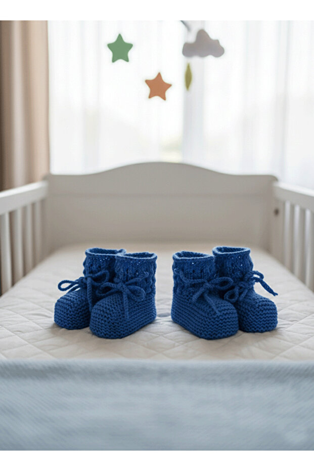 2 Pairs of Hand-Knitted Baby Booties | | 0-1 Year Old Booties