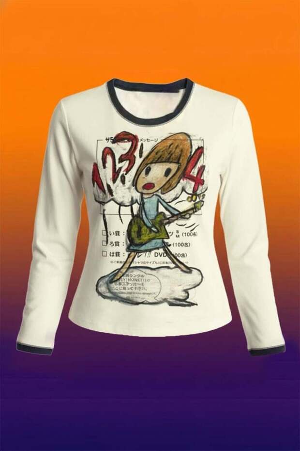 Guitarist Girl Number Y2K Long Sleeve Crop Bodysuit