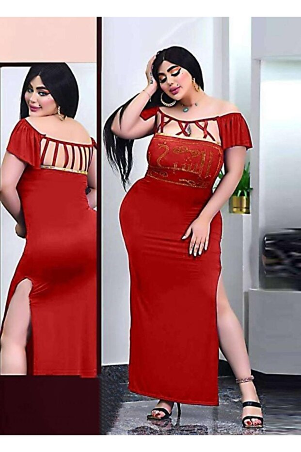 Rochie lungă de damă cu șliț lateral - 1