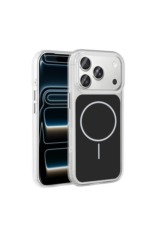 iPhone 17 Pro Case Vrdr Iconic Hard Silicone Cover with M-Safe Look Metal Button Design