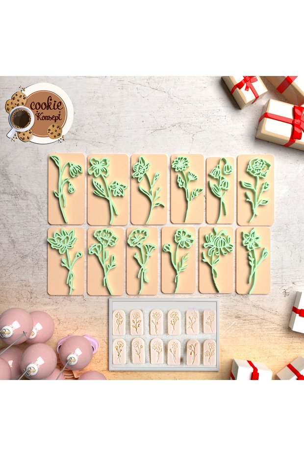Leaves Polymer Clay Stamp Mold Set # 45 - Cookies, Dough, and Clay Compatible 12 Pieces