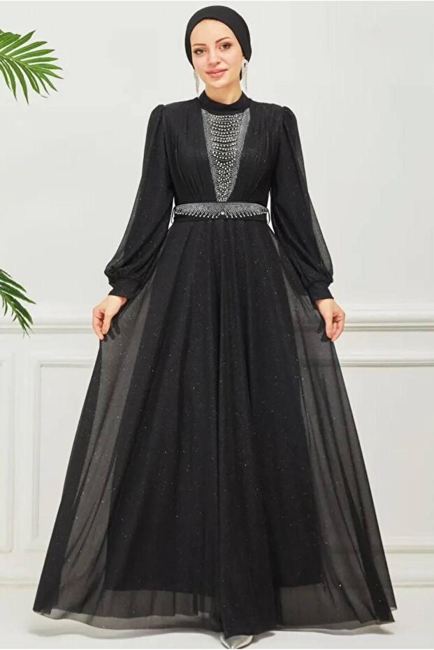 Large Size Teseture Evening Dress