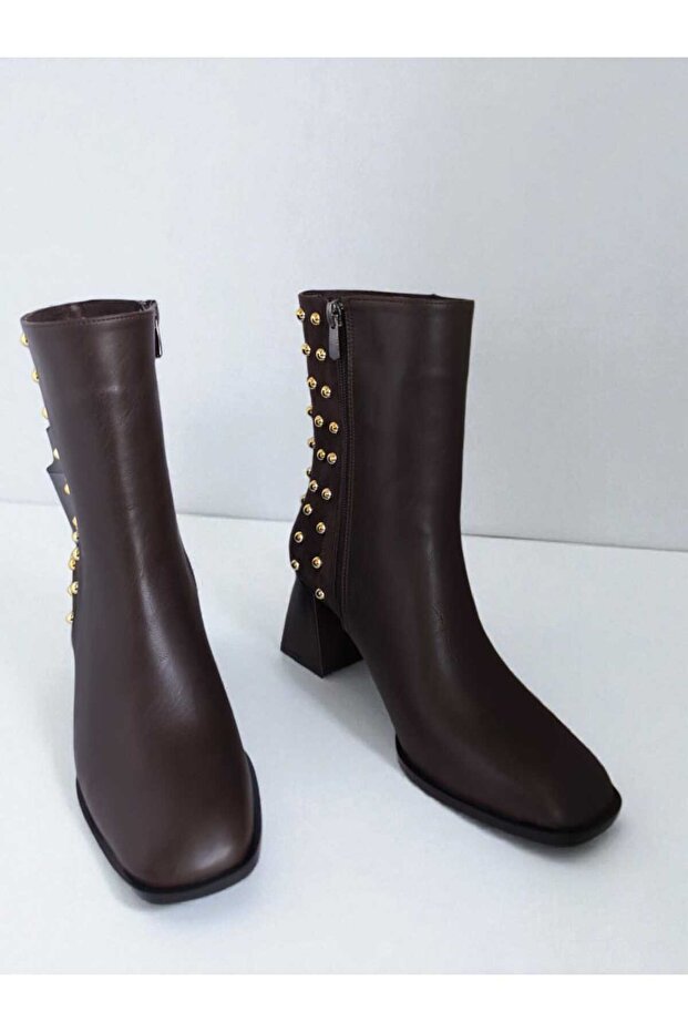 kadın bot süet kalın topuk - 1