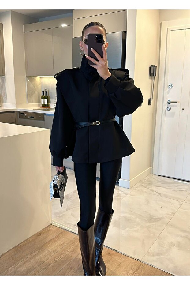Trench Coat with Belt and Epaulettes