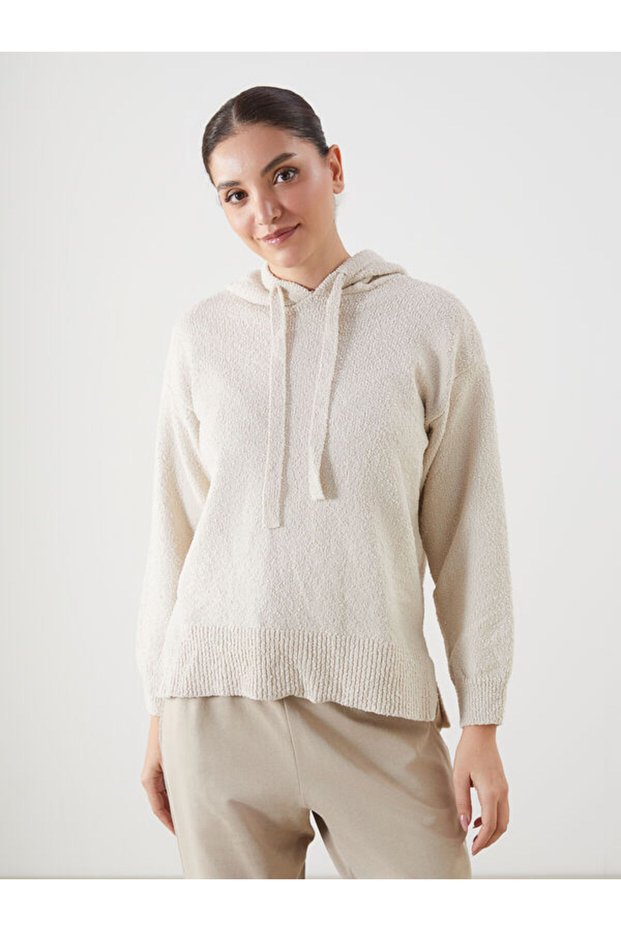 Quality Pieces from Çelebi Store Hooded Loose Fit Women's Knitwear Sweater