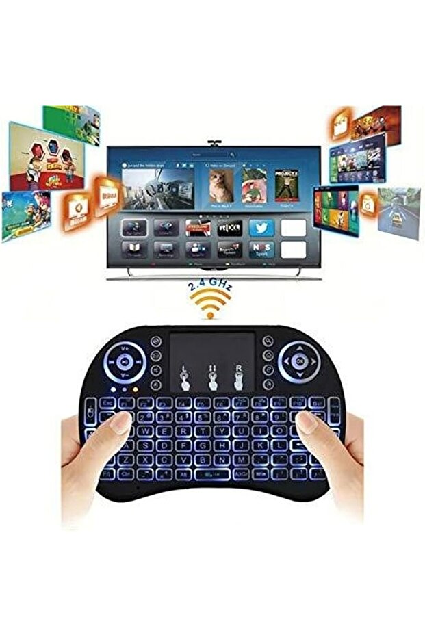 Wireless keyboard and touch mouse compatible with Android TV boxes, Google TV boxes, and Xbox. - 4