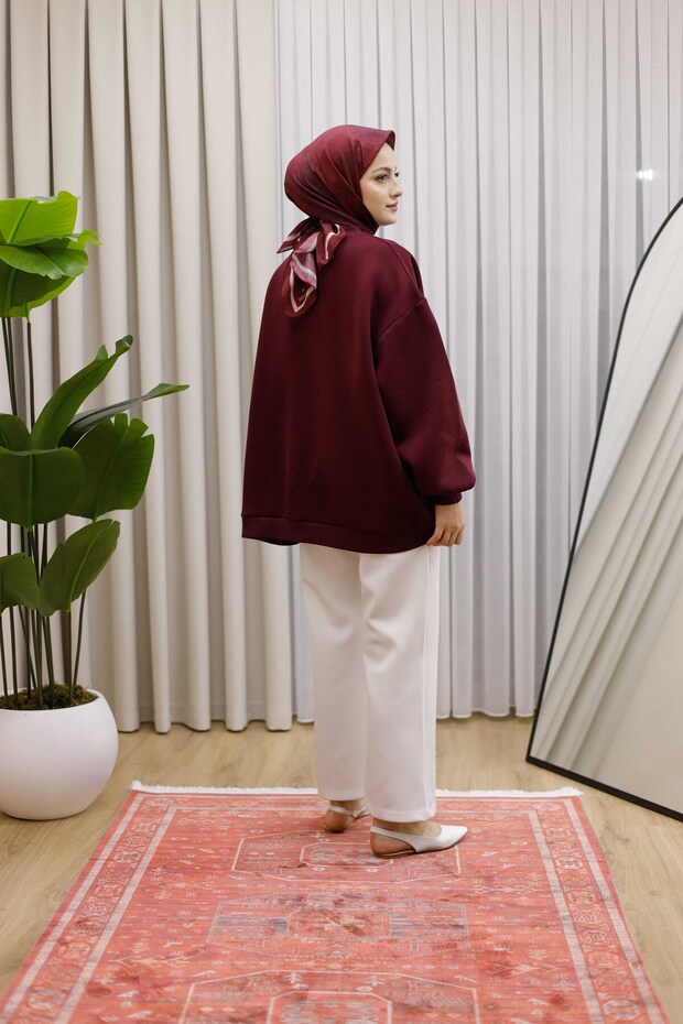 OVERSİZE SWEAT 3 İPLİK ŞARDONLU - 4