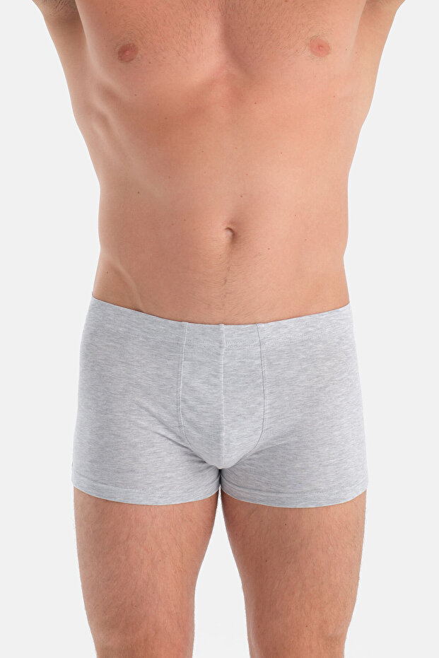 Beyaz-Gri 2'li Kumaş Kaplama Basic Boxer - 4