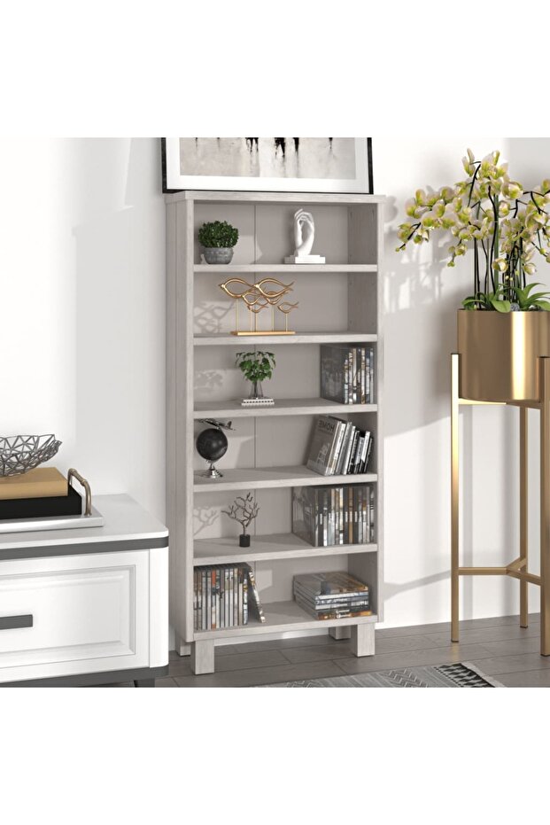 CD Cabinet HAMAR White 45x18x100 cm Solid Wood Pine