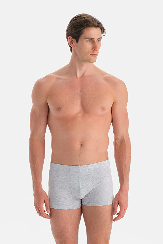 Beyaz-Gri 2'li Kumaş Kaplama Basic Boxer - 2