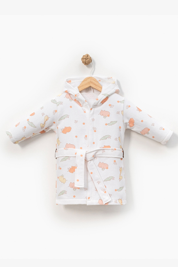 رداء حمام من القطن بنسبة 100% بنمط حيوانات لطيفة - 1