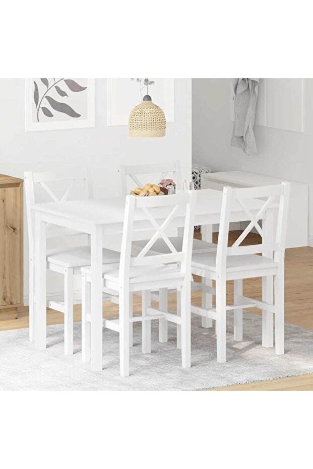 5 Piece Dining Set White