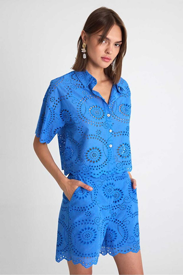 Nakışlı Brode Şort - 2