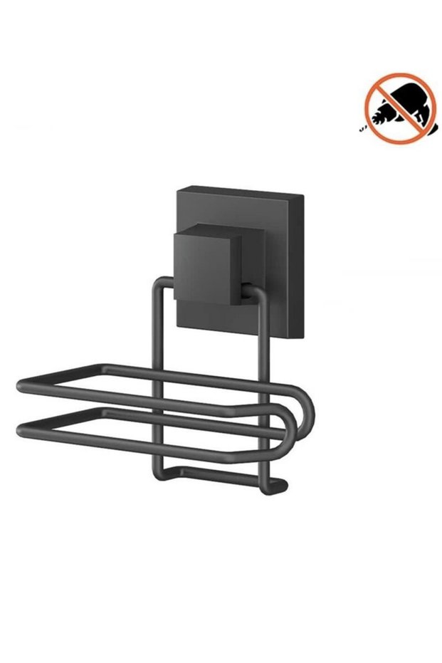 Tekno Tel Ef-271 Black Toilet Paper Holder | Adhesive/Screw Hole-Free Metal Toilet Paper Holder