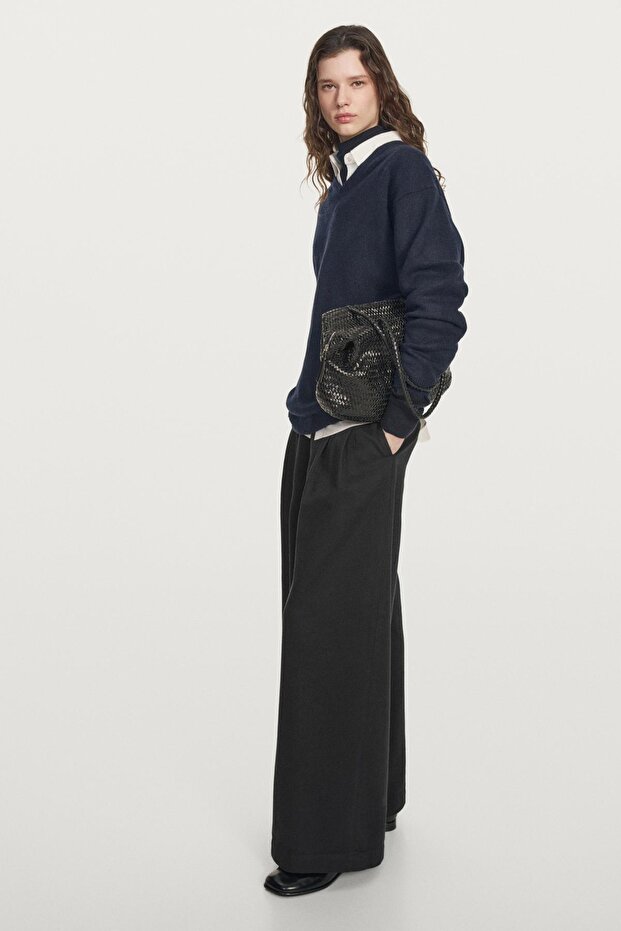 V yaka oversize triko kazak - 2