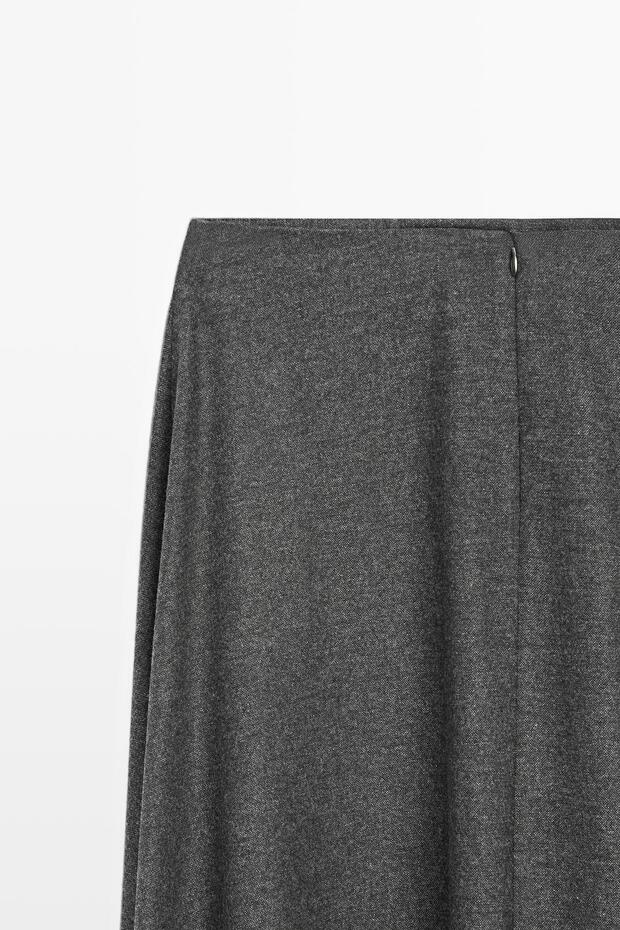 Pleated midi skirt with wool - 7
