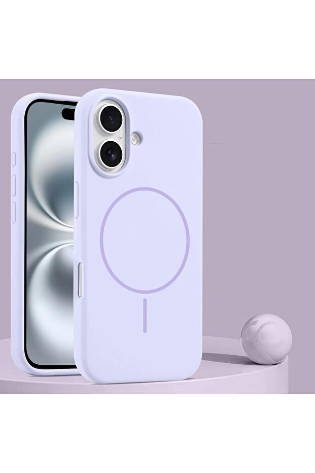 Luxury Magnetic Silicone Case for iPhone Series -Shockproof Slim Soft-Touch Cover (Purple) Iphone 17