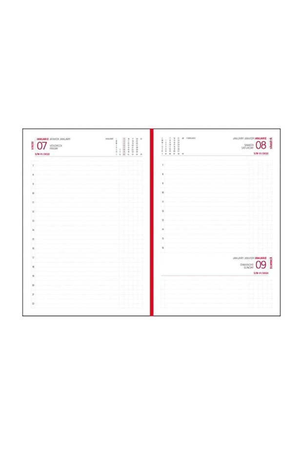 Dated Planner, Basic, A5, Red PVC, 360 pages - 2
