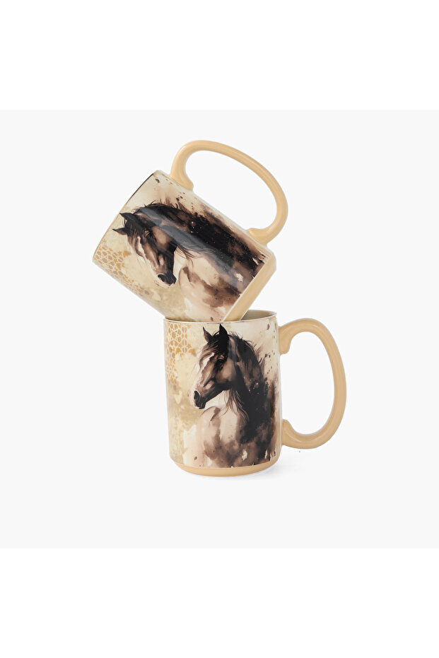 Horse Print Bone China Mug - 400 ml