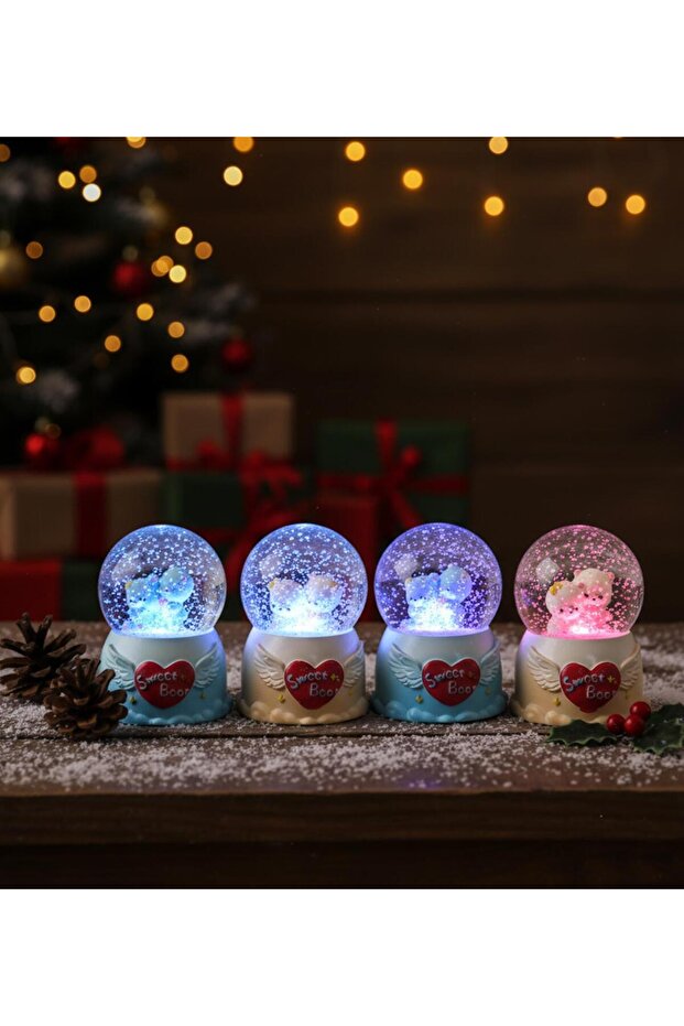 Mini Işıklı Sevimli Ayı Kar Küresi - 3