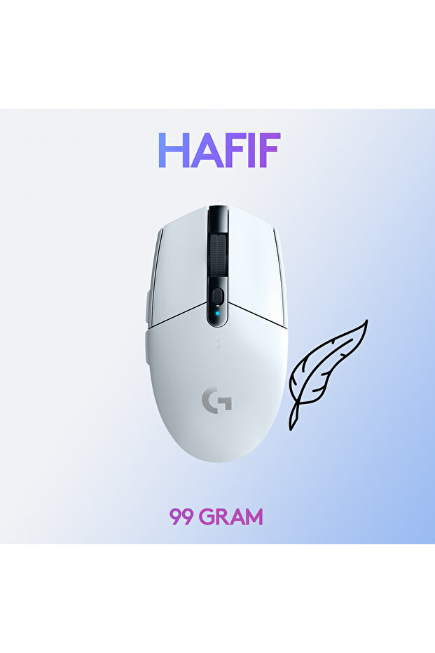G G305 LIGHTSPEED 12.000 DPI Kablosuz Oyuncu Mouse, Beyaz 910-005292 - 6