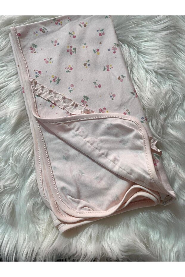 بطانية قطنية ممشطة منقوشة بنقشة الكرز للأطفال - 4