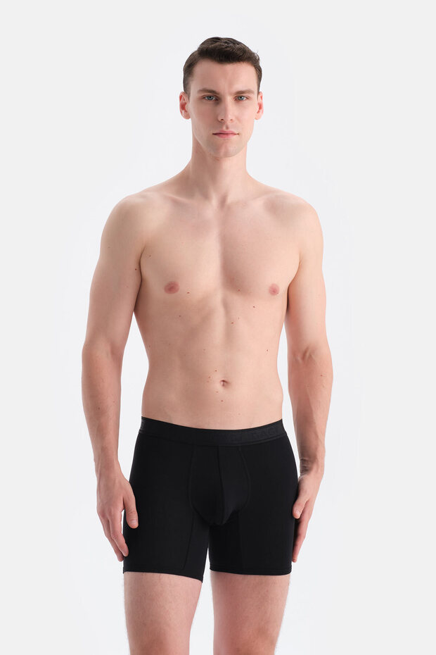Siyah Düz Micro Modal Boxer - 1